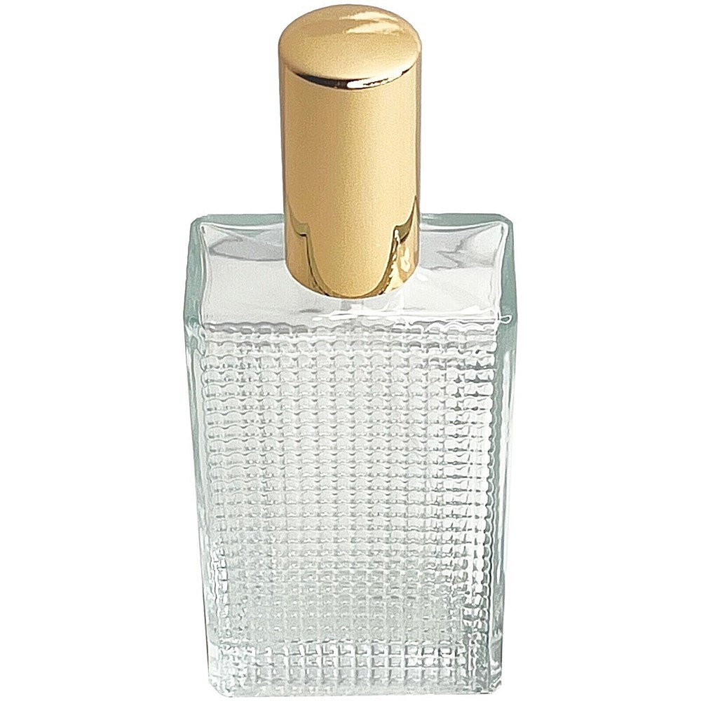 100ml 3.3oz Perfume Front Grid Glass Spray Bottles Gold Atomizer Refillable