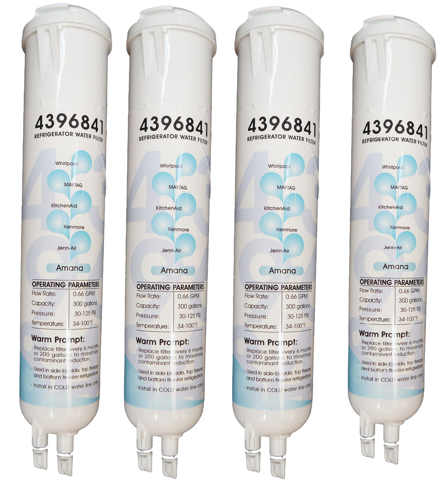 4 Pack Refrigerator Water Replacement Filter EDR3RXD1 9083 4396841 4396710