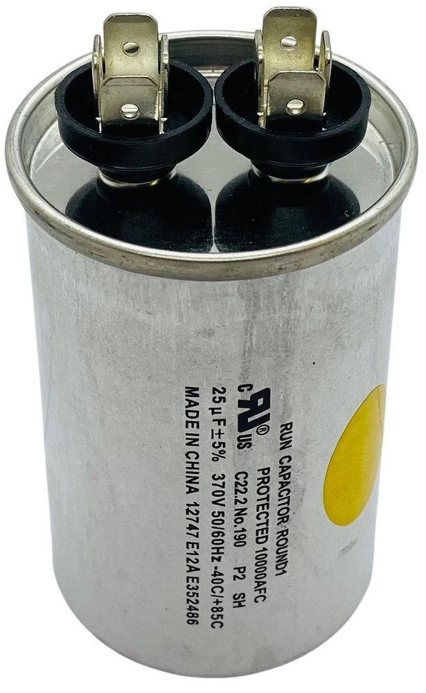 Run Capacitor, Round, 25 Mfd., 370 Volt, CR25X370R