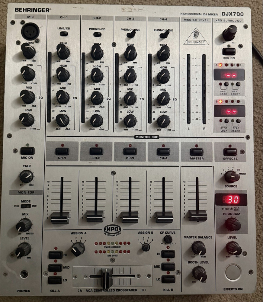 Behringer DJX700 Professional DJ Mixer, Untested