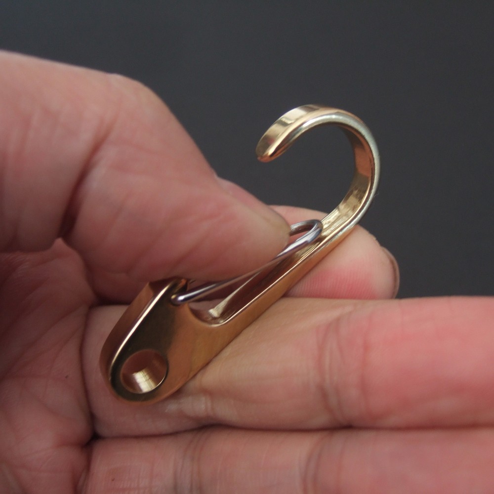 50mm Solid Brass Clasp Spring Snap Carabiner Hook Clip