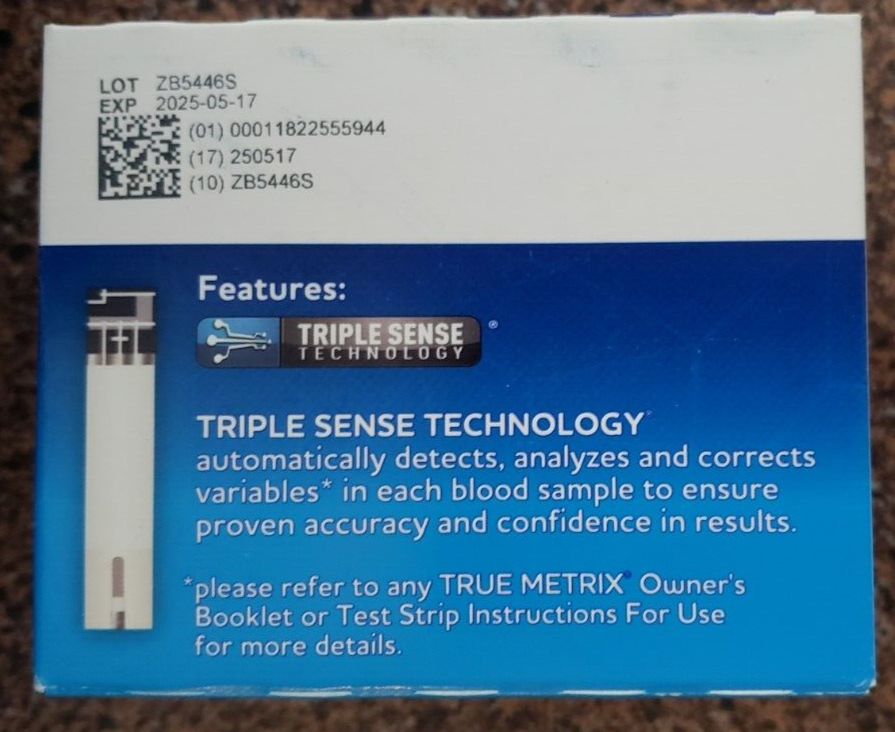 100 True Metrix Test Strips NIB Exp 05/2025