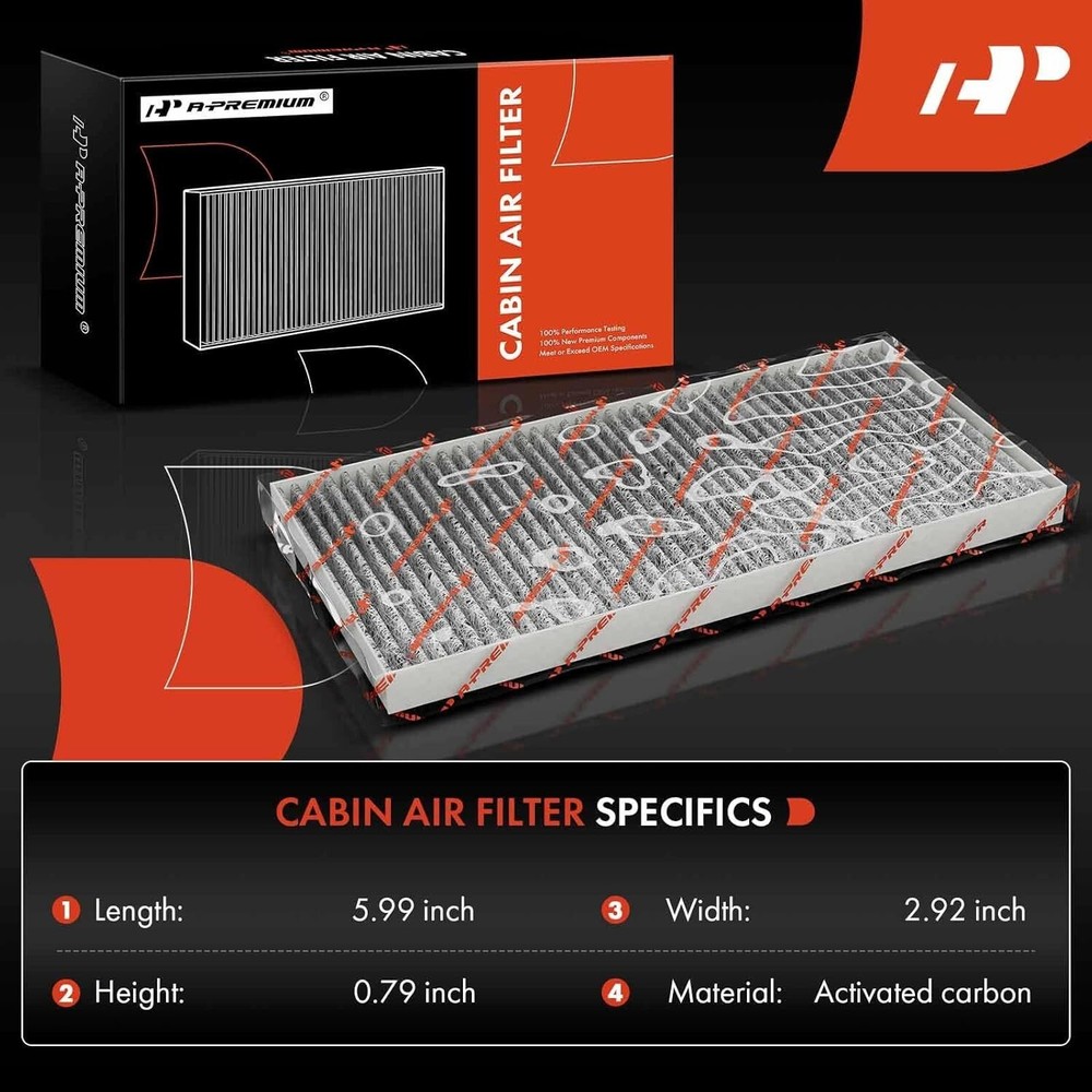 2-PC Cabin Air Filter with Activated Carbon Compatible with Jeep Models -