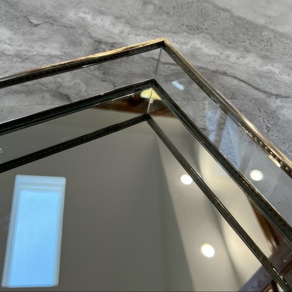 Nicole Miller Home Mirrored Tray Bathroom Vanity Decor Silver