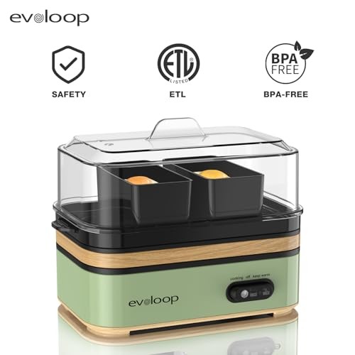 Rapid Egg Cooker Electric 6 Eggs Capacity, Soft, Medium, Hard Retro Green