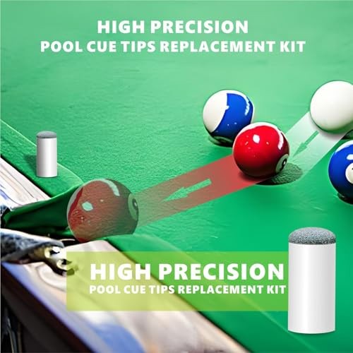 40pcs Slip On Pool Cue Tips，Premium Replacement Pool Cue Tips ，2 Sizes Pool