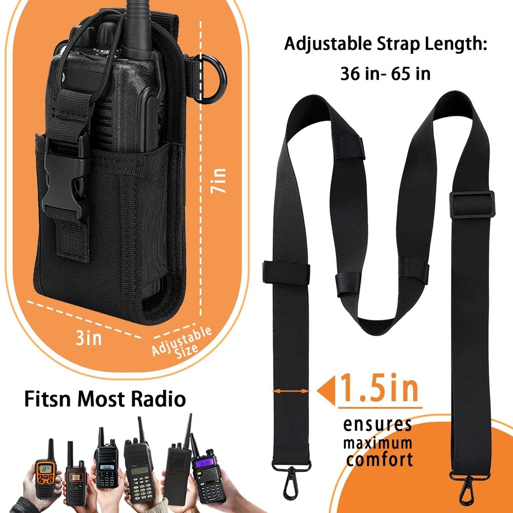 2 Pack Firefighter Radio Strap and Holder with Sway Strap Bundle Set, Adjustm...