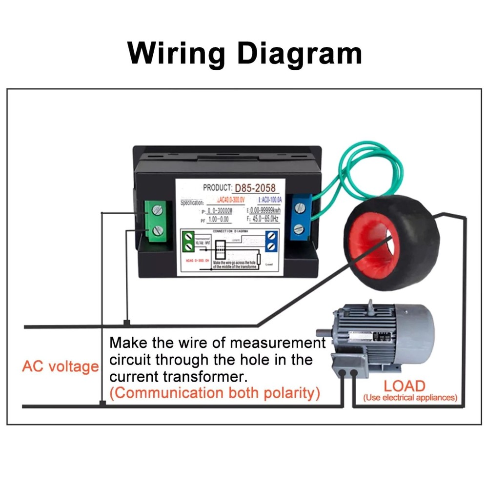 1 x AC panel meter With High Precision and Dynamic Range Design D85-2058