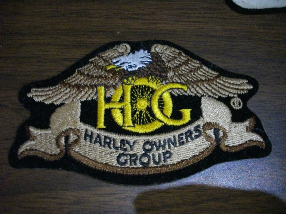 Eagle Gold Patch ~ Harley Davidson Owners Group HOG 4.75"x3"