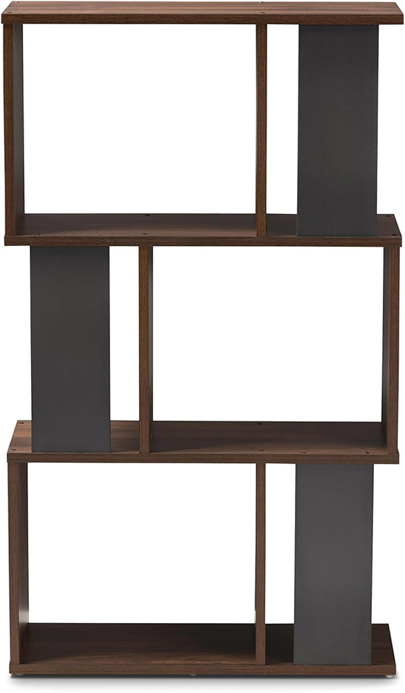 Vivace Display Bookcase, Walnut Brown/Dark Grey
