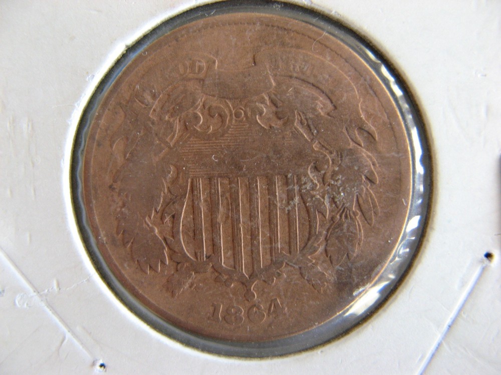 Vintage 1864 2 Cent Piece