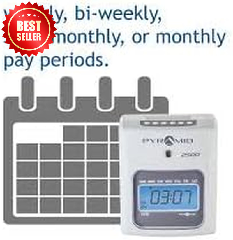 Auto Aligning Time Clock 2500K1 Bundle 100 Cards Ink Ribbons Rack Keys US