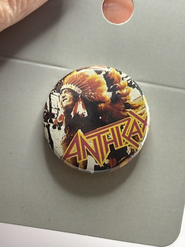 Vintage Anthrax Button Pin 1980s