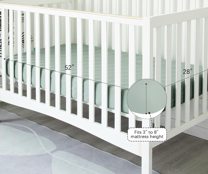 New Biloban 2-pack Green Waterproof Fitted Crib Sheets