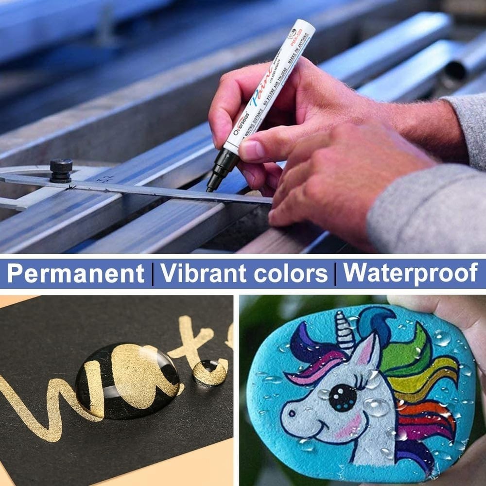 Versatile Red Paint Markers - Quick-Drying, Medium Tip for Multiple Surfaces