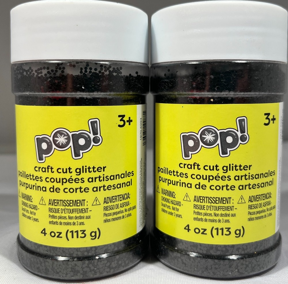 (2 PACK) Pop! Craft Cut Glitter, 4 oz. - BLACK