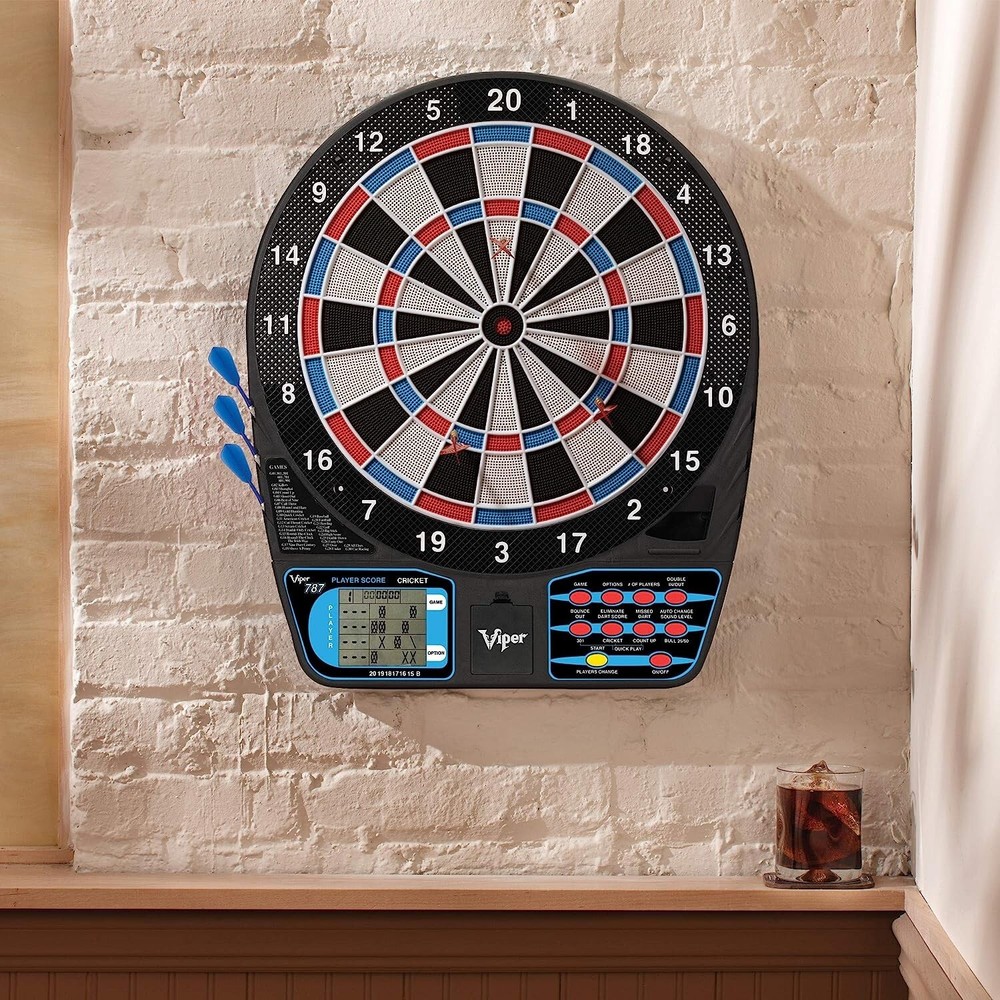 Viper 787 Electronic Dartboard, Ultra Thin Spider For Increased Scoring Area