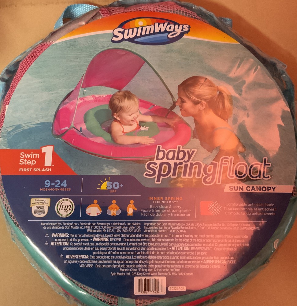🧷 SwimWays Baby Spring Water Float - Pink, 🆕 9-24months