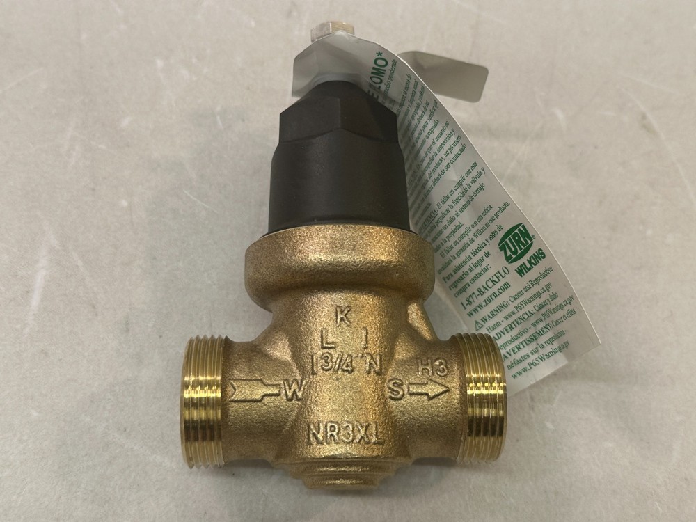 Zurn 3/4" Pressure Reducing Valve w Double Union FNPT 34-NR3XLDUPEX