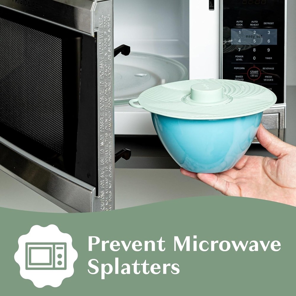 Silicone Suction Seal Lids - 3 Multisized Dishwasher Safe Kitchen Tools