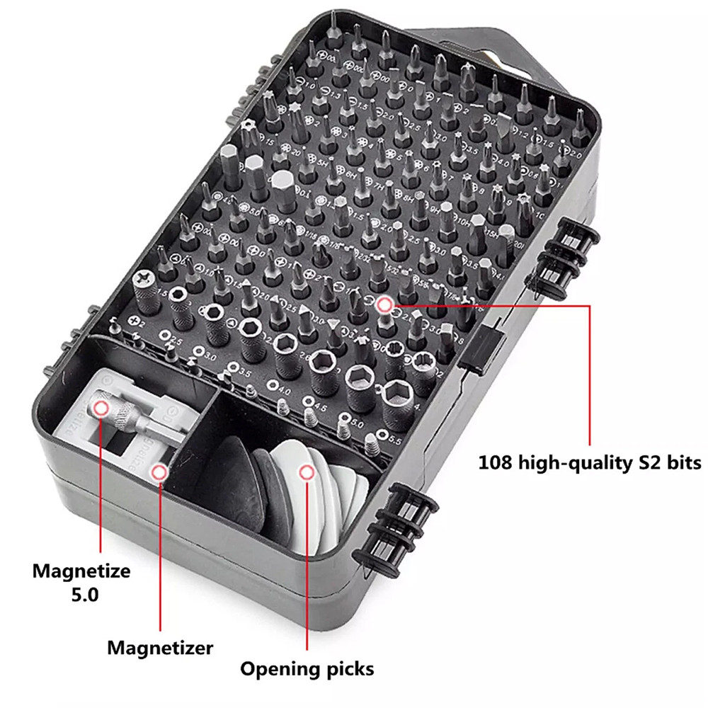115 In 1 Magnetic Precision Repair Screwdriver Set Electronics Tool Kit