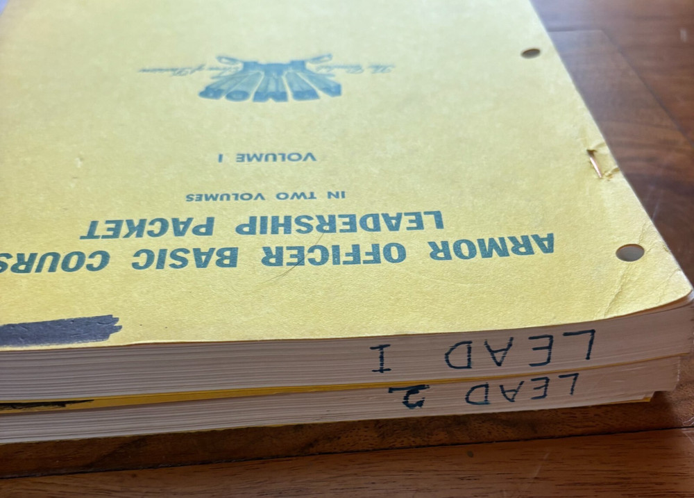 Armor Officer Basic Course Leadership Packet Vol 1 & 2 Student Fort Knox