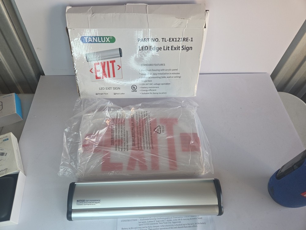 Red Exit Signs for Business, LED Edge Lit Exit Sign, UL 924, Hardwired **SCUFFS