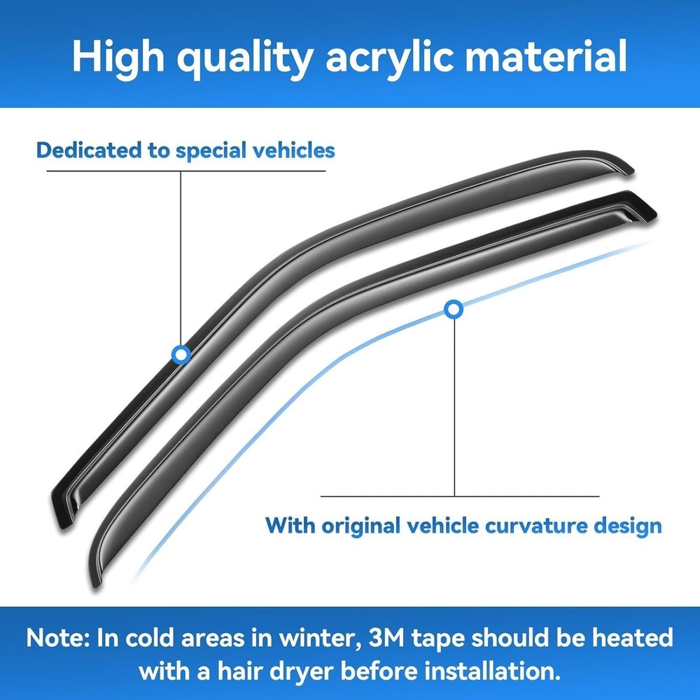 Rain Deflectors for Chevy GMC Silverado Sierra Extended Cab 2007-13