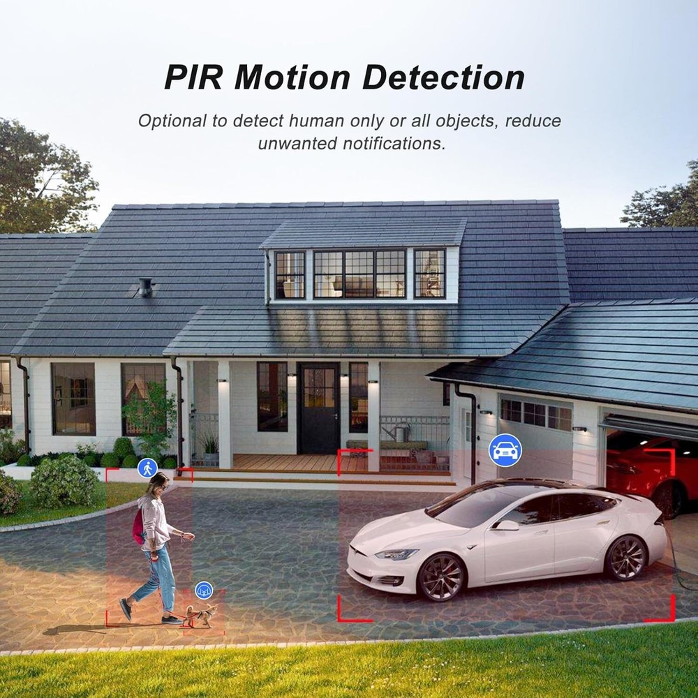 2k 4MP Solar Wifi Security Camera Wireless 2-Way Audio Color Night Vision PIR
