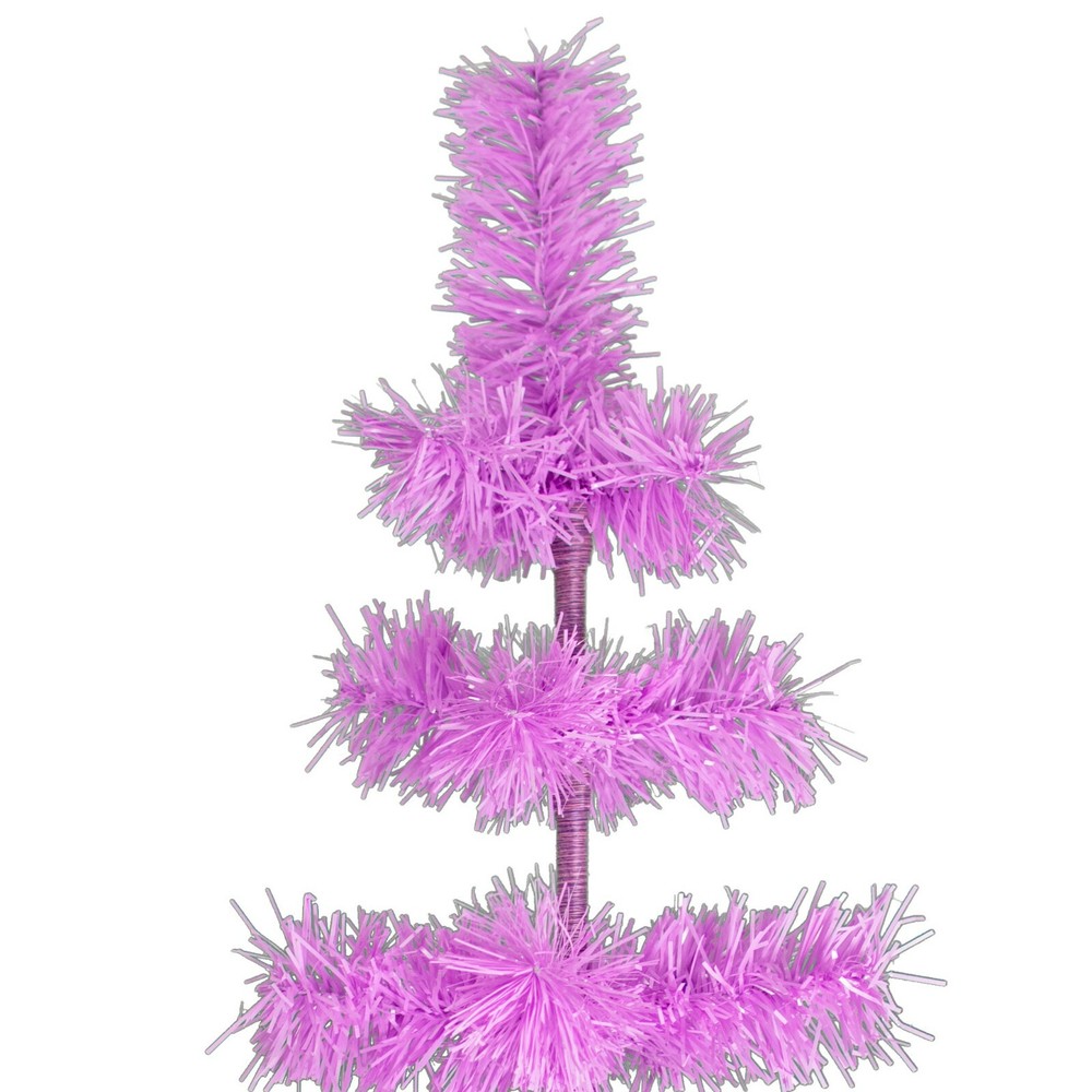 Lavender Tinsel Christmas Tree, Stand Included Folding Wire Branches