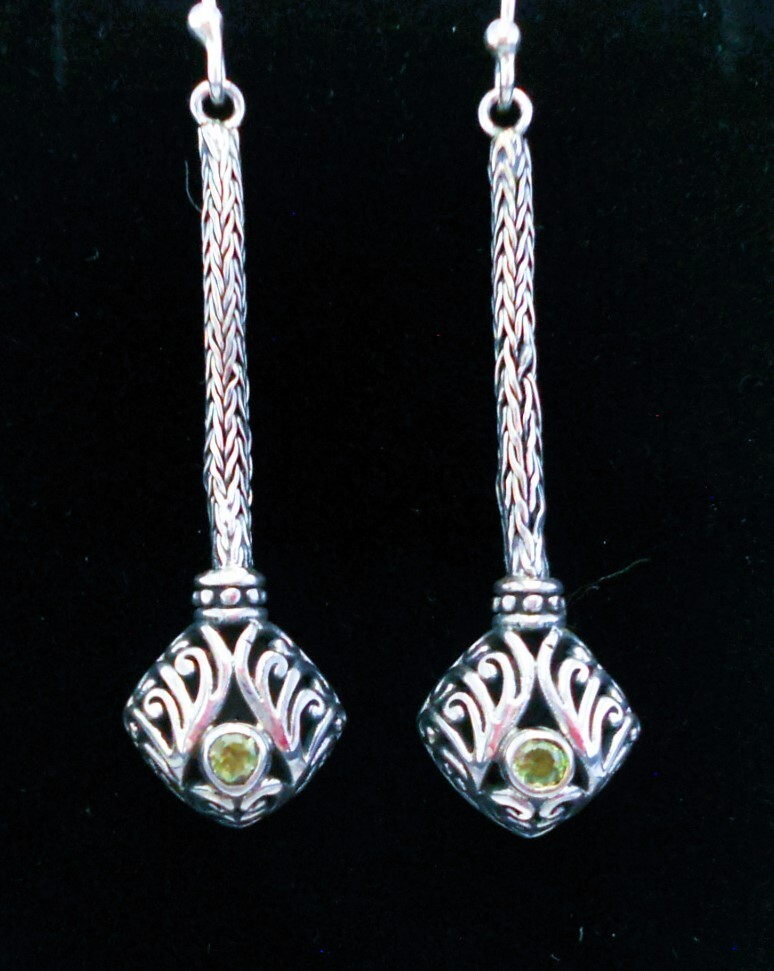 Handmade Sterling Silver Peridot Earrings
