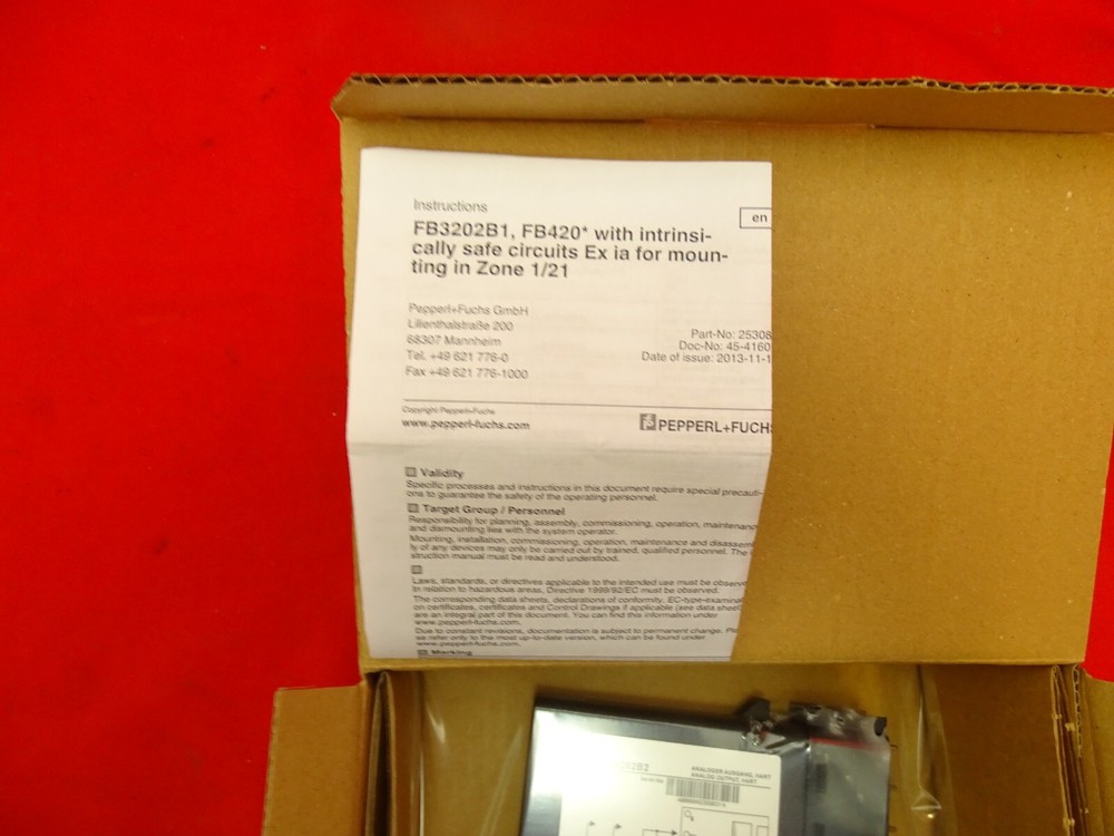Pepperl + Fox output separator 220087 type Pepperl FB4202B2