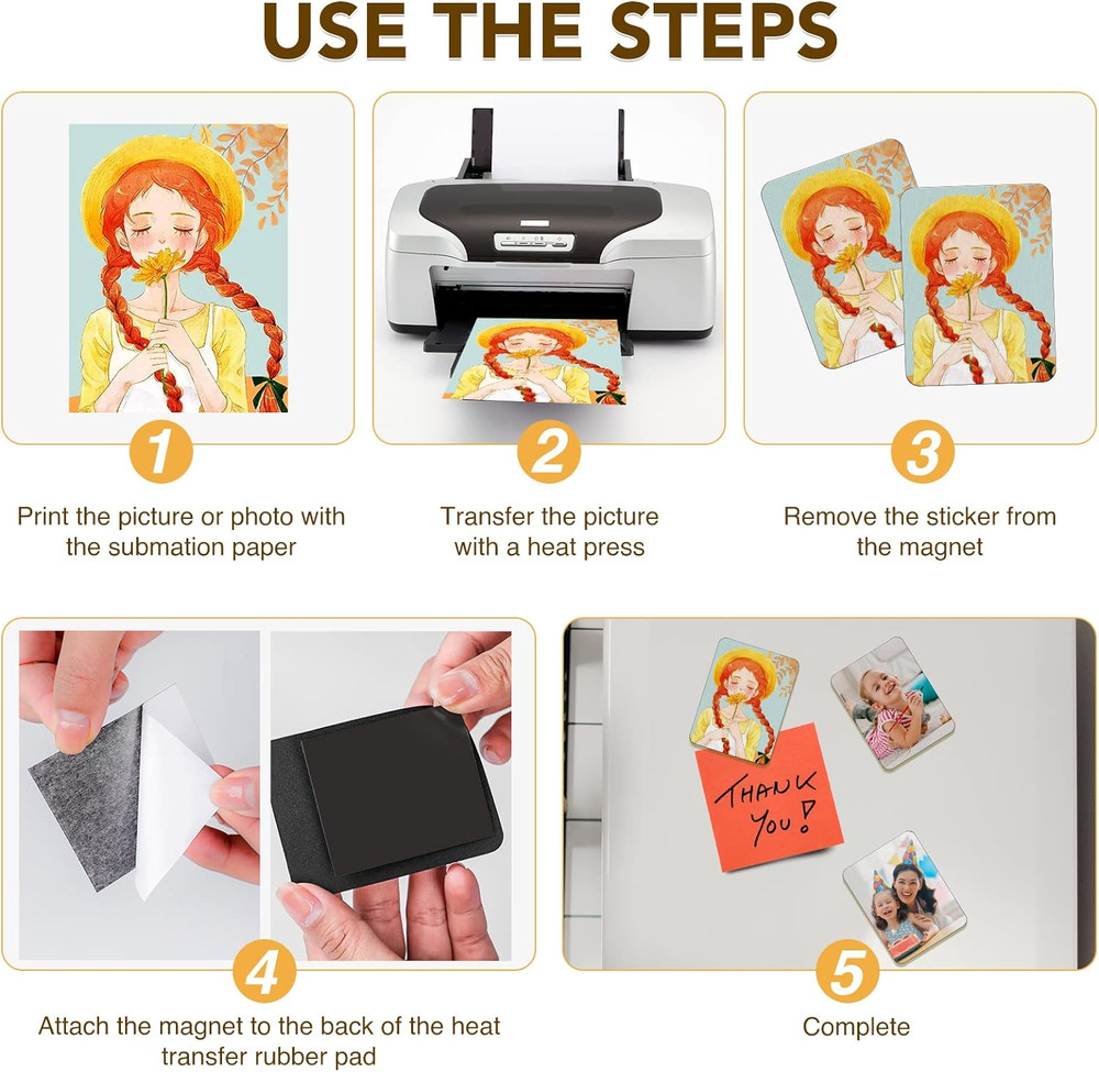 40 Pack Sublimation Magnet Blanks Set,Personalized Sublimation Refrigerator Magn