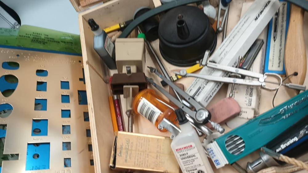 Vintage Drafting Tool Lot Neptune Compass Set Geometry Tools 50+ Items