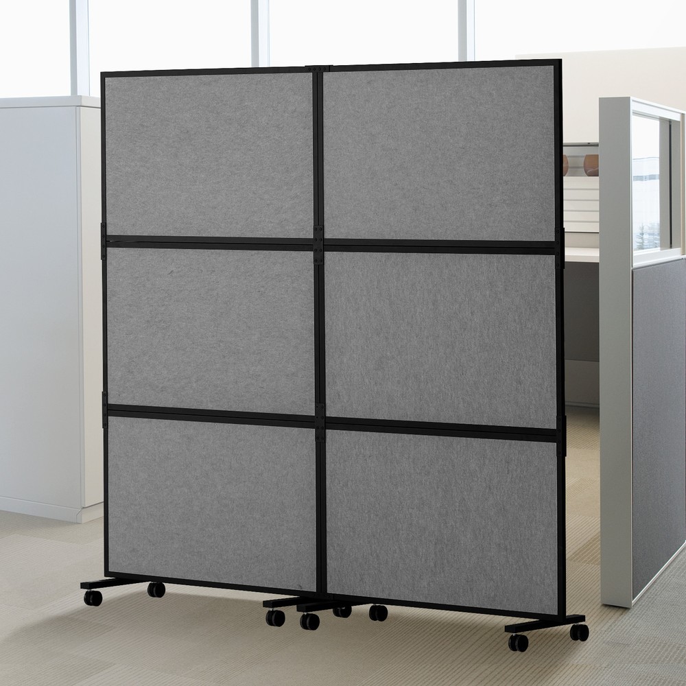 Uimoso Acoustic Room Divider Partition Panel Privacy Screen 2 Pack Medium Gray