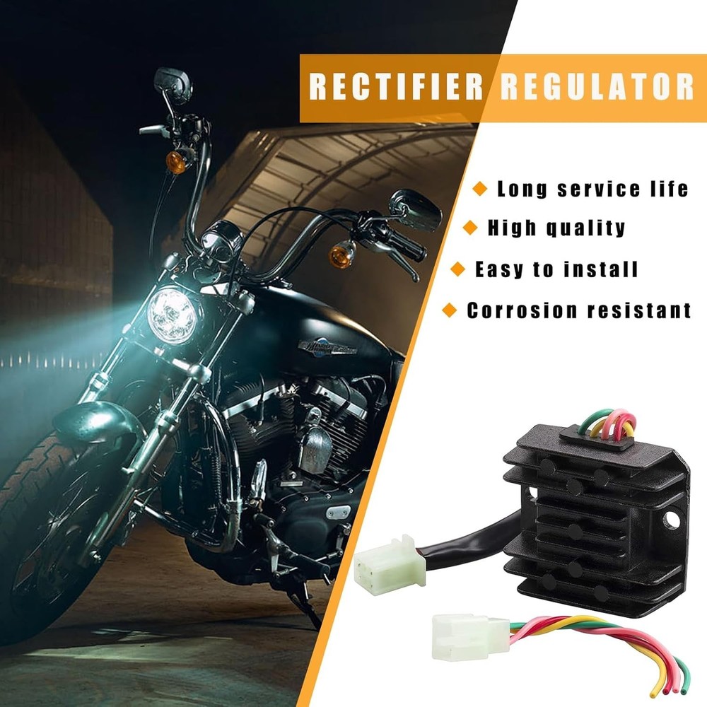 12V Voltage Regulator Rectifier, 4 Wires Voltage Regulator Replacement for GY...