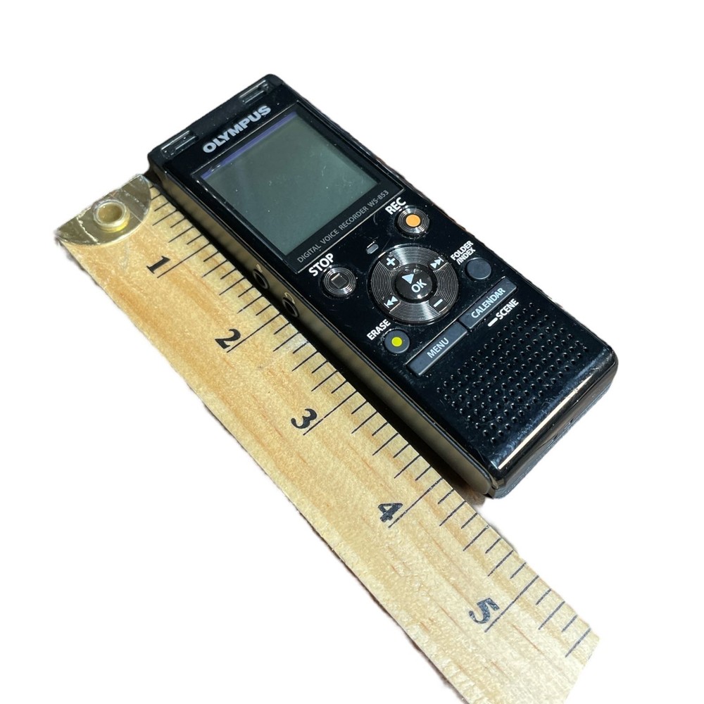 Olympus Digital Voice Recorder WS-853 Micro SD Handheld Black Untested 4.25"