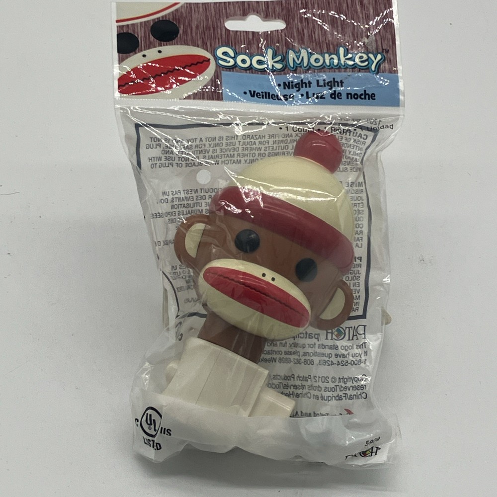Patch Sock Monkey Night Light w/Package & Bulb NIP