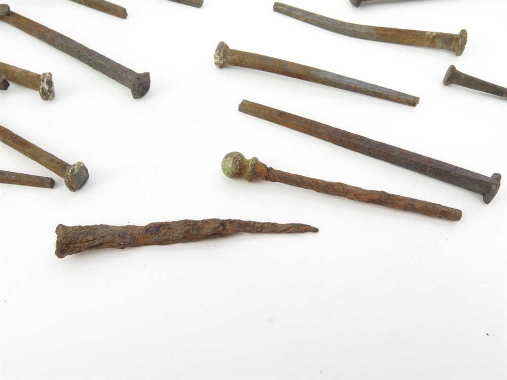 100+ Antique Square Nails, 2"-3" Length, Various Widths