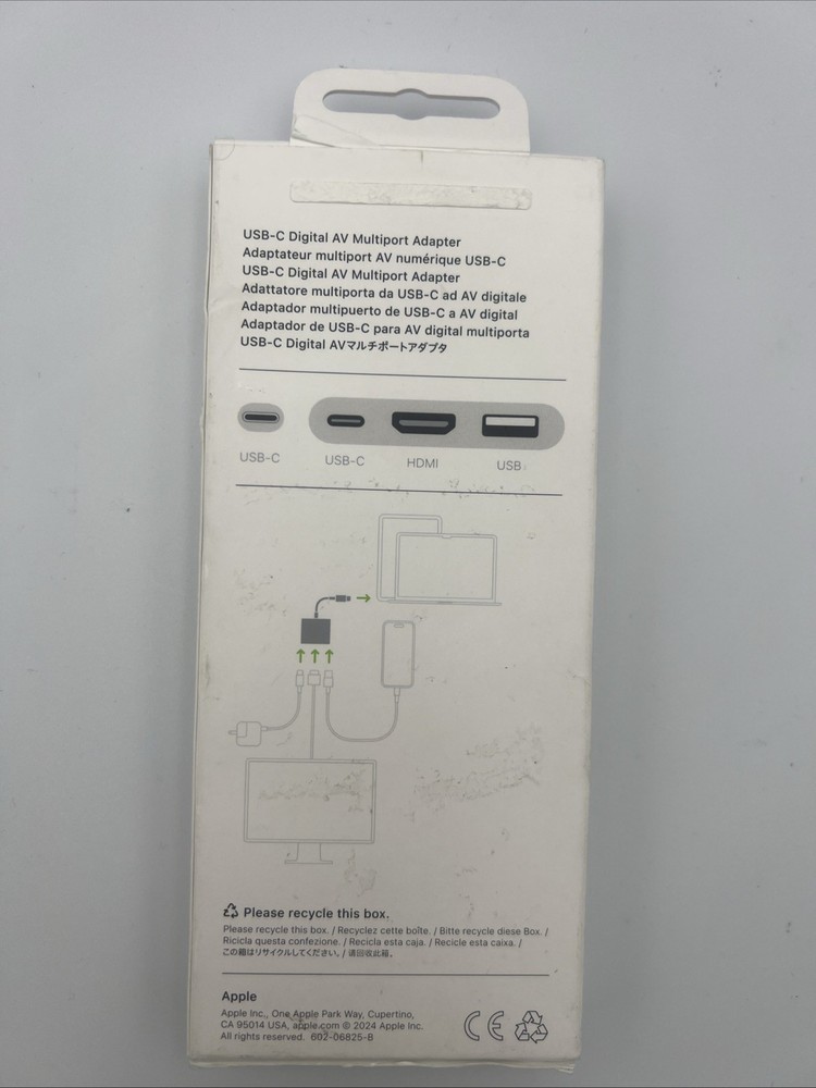 Genuine Apple USB-C Digital AV Multiport Adapter -OPEN BOX -Fast Shipping