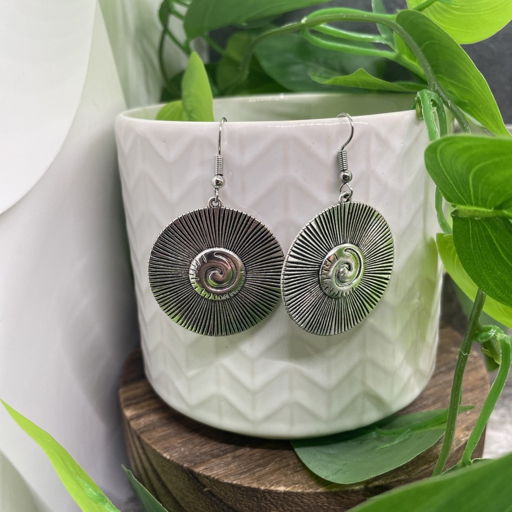 1.5” Silver-tone Boho Retro Earring Set Drop Dangle New Free Ship B6775
