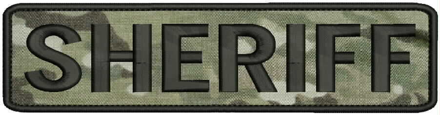 "Sheriff" embroidery patch 2x8 inches hook multicam