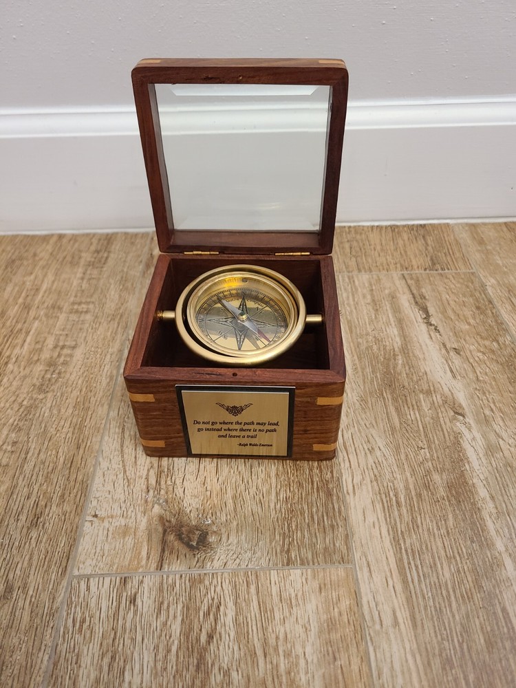 Rare Boston Compass w/ Wood Box