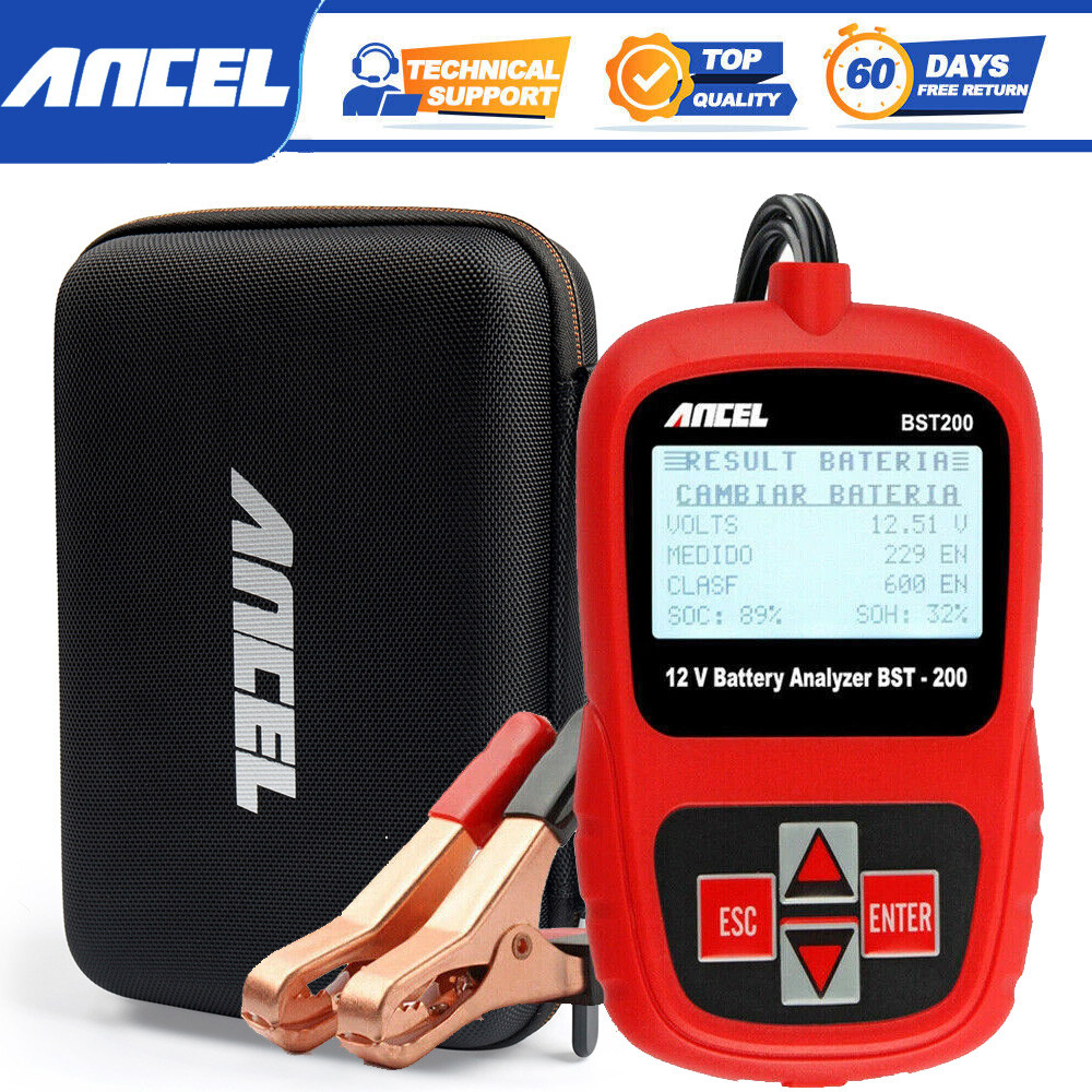 ANCEL BST200 Car Battery Load Tester 100-2000CCA Crank Analyzer with Storage Bag