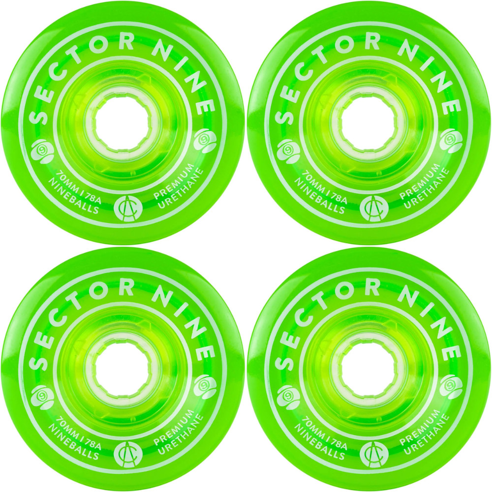 70mm Sector 9 Nineballs Green Wheels 78a