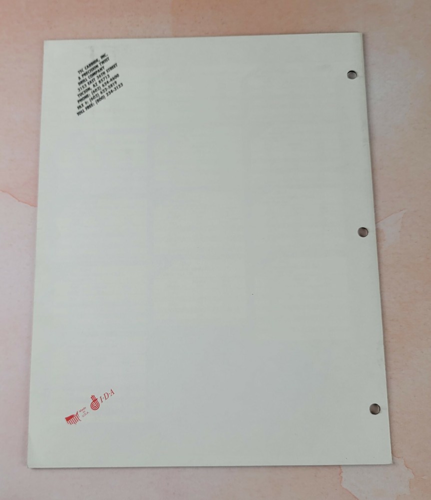 Vintage TSC CARBIDE CATALOG & PRICE LIST