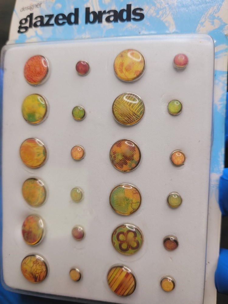 BasicGrey Year (2008) glazed brads, 24 pieces