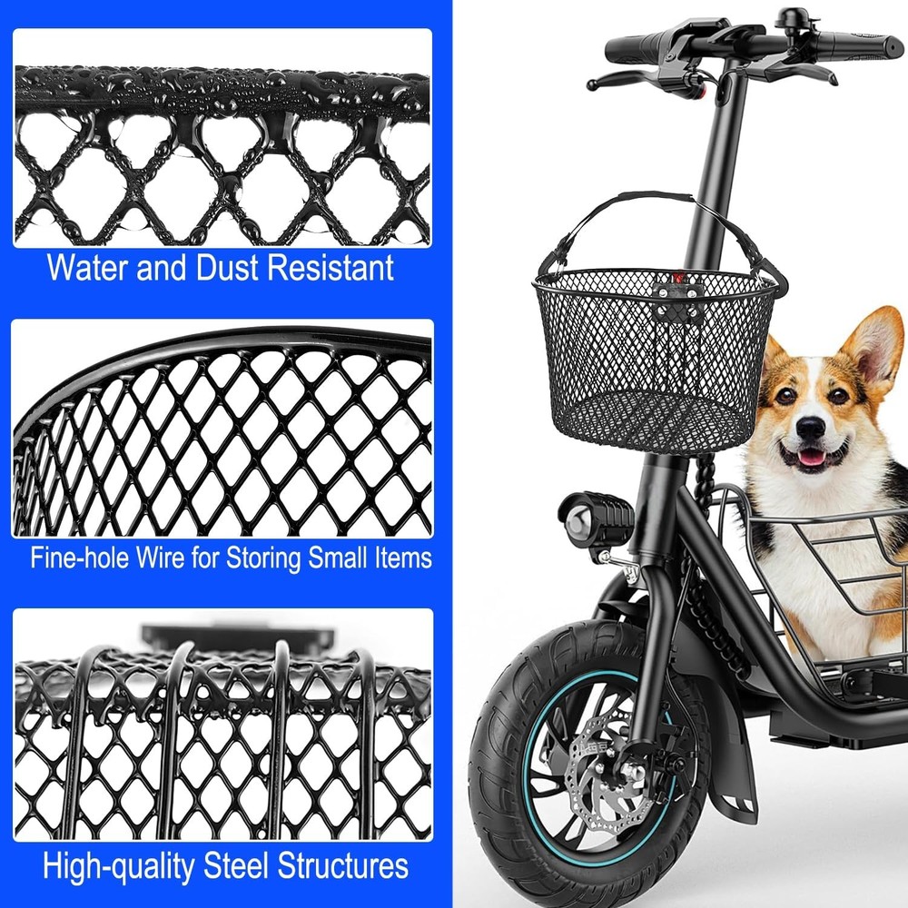 Knee Scooter Basket Accessory, Quick Release Removable Electric Scooter Baskets,