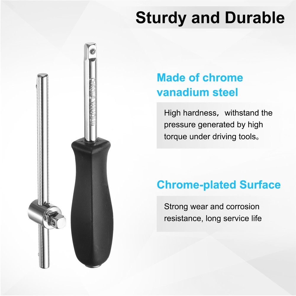 2PCS 1/4" Drive Spinner Handle with 1/4" Drive Sliding T-handle