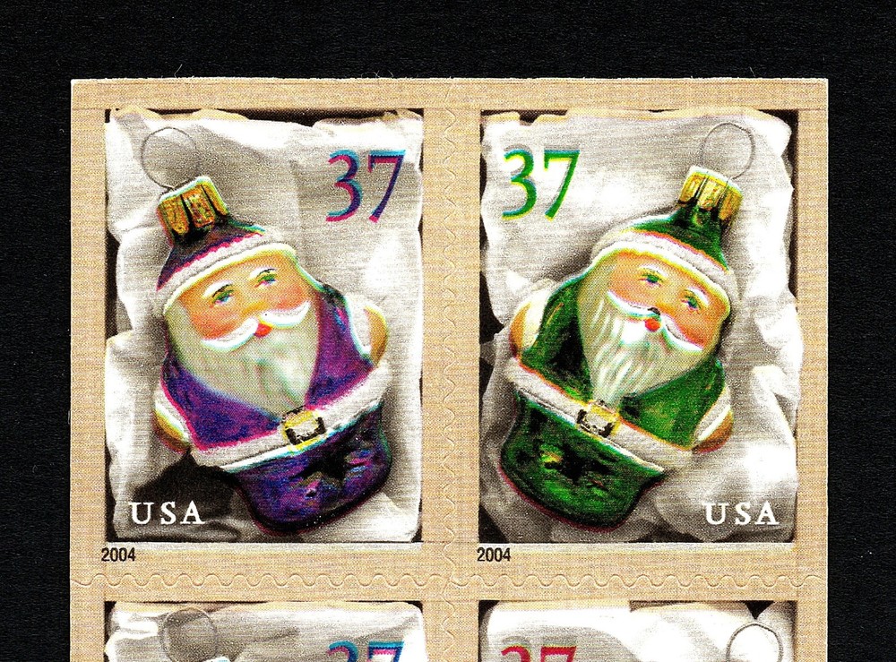 Scott #3886b - EFO - 2004 Christmas Booklet - Multiple Colors Shift - MNH